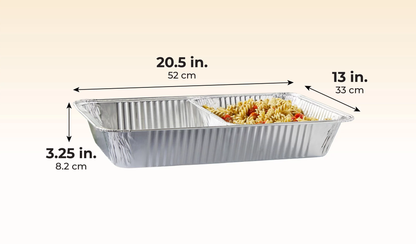 Disposable Aluminum Foil Roasting and Steam Pans - 21" x 13" Full Size Deep