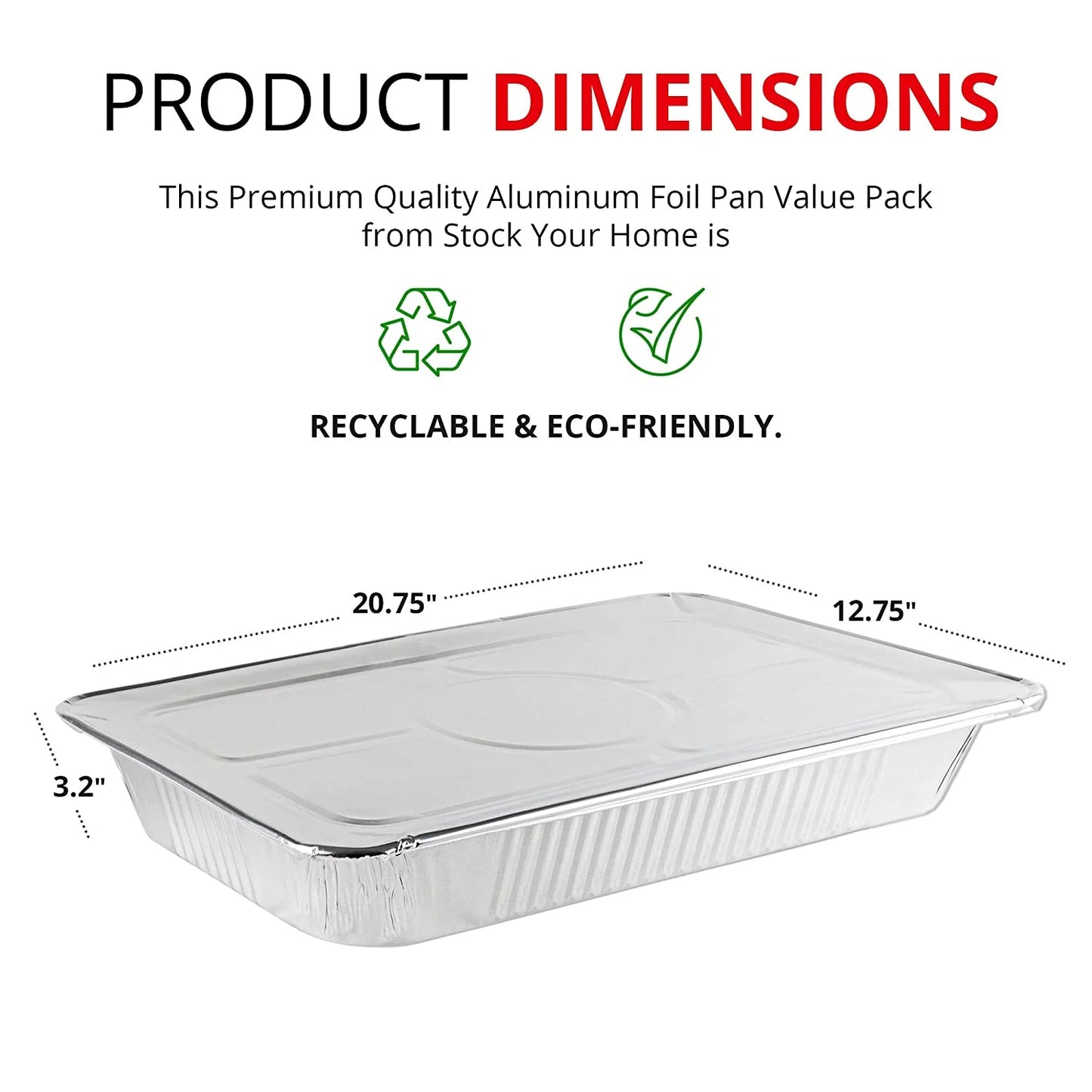 Disposable Aluminum Foil Roasting and Steam Pans with Lids - 21" x 13" Full Size Shallow