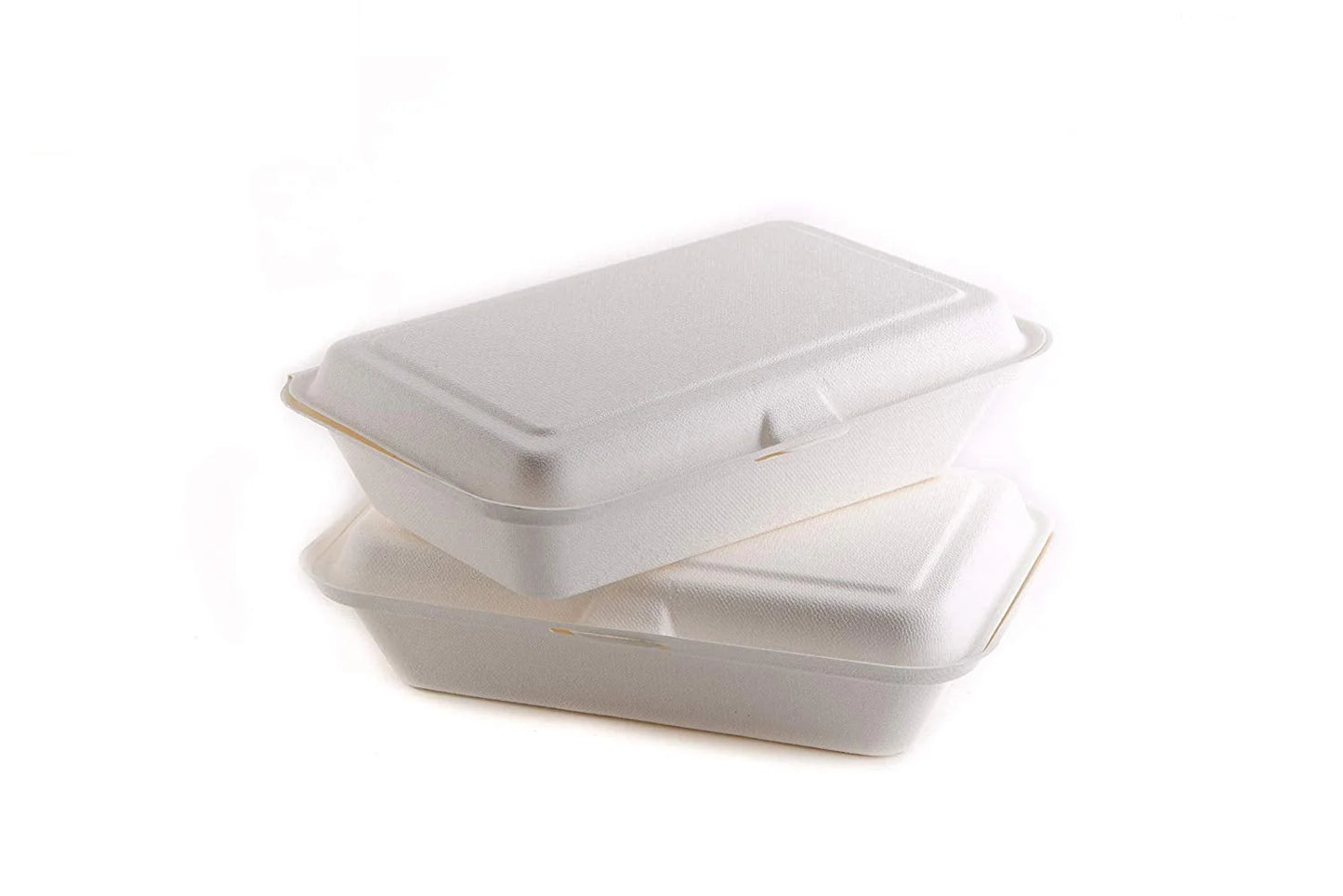 Compostable Biodegradable Takeout Food Containers with Clamshell Hinged Lid - Microwaveable and Disposable Togo Boxes [6x6, 9x9, 9x6]