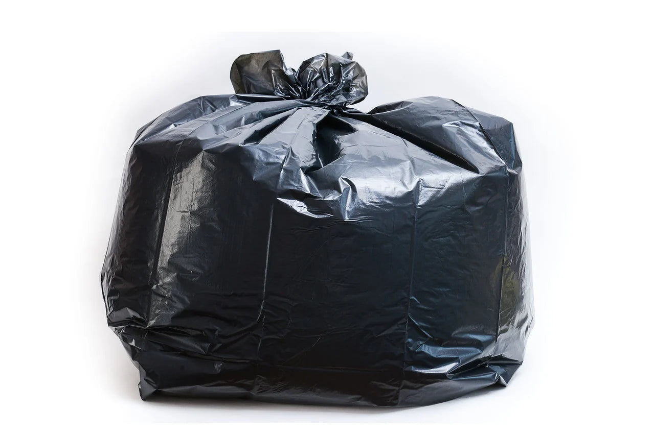 Heavy Duty Black Trash Can Liners - Durable Wastebasket Garbage Bags -  58 Gallon