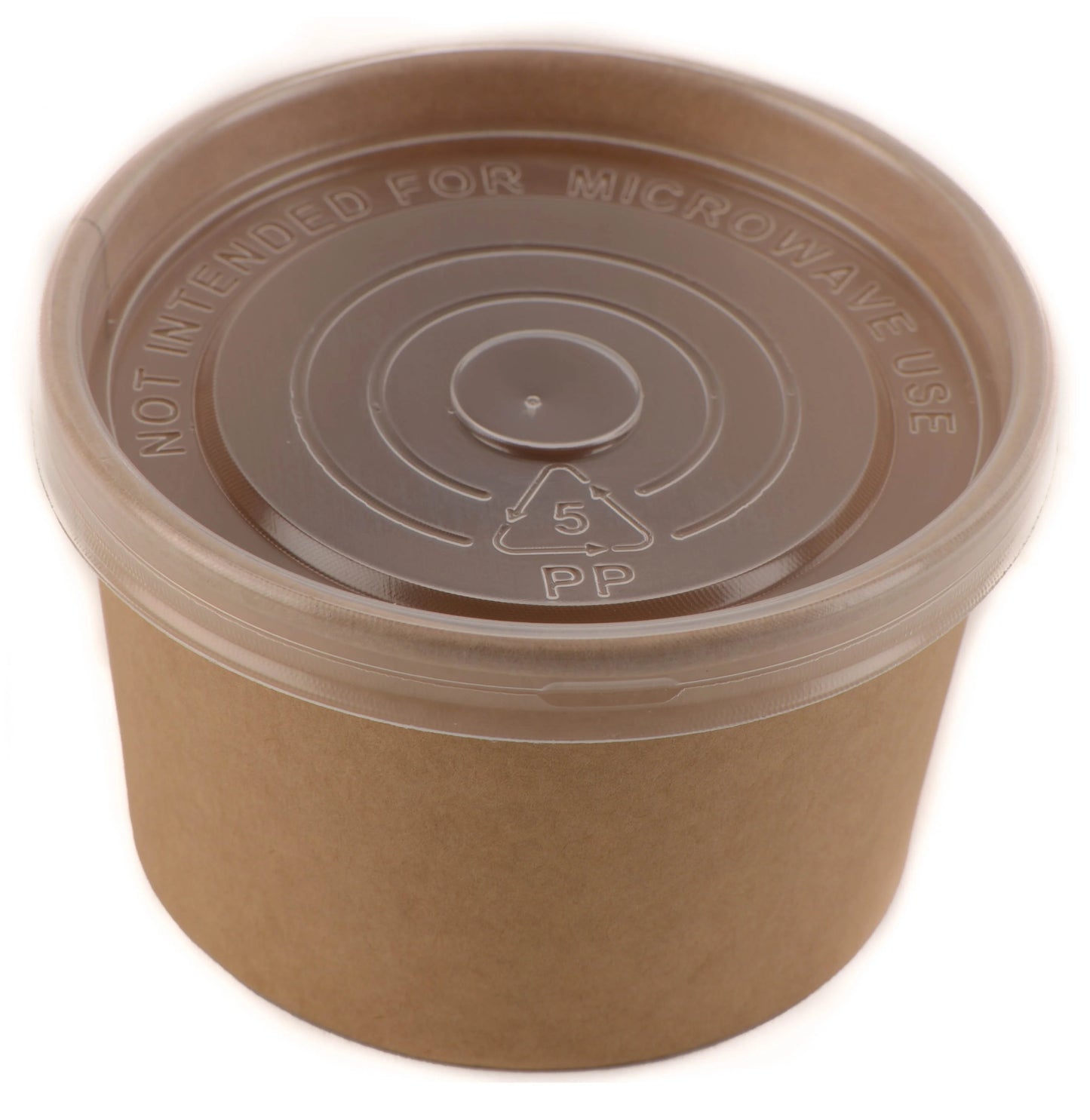 Disposable Kraft Paper Soup Containers with Plastic Lids - Multi Size