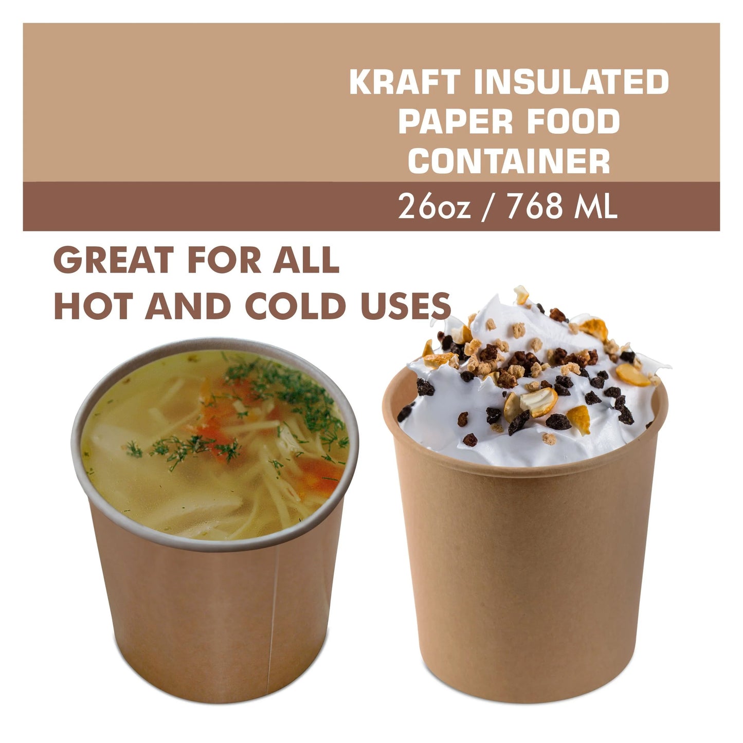 Disposable Paper Soup Containers - No Lids