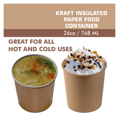 Disposable Paper Soup Containers - No Lids