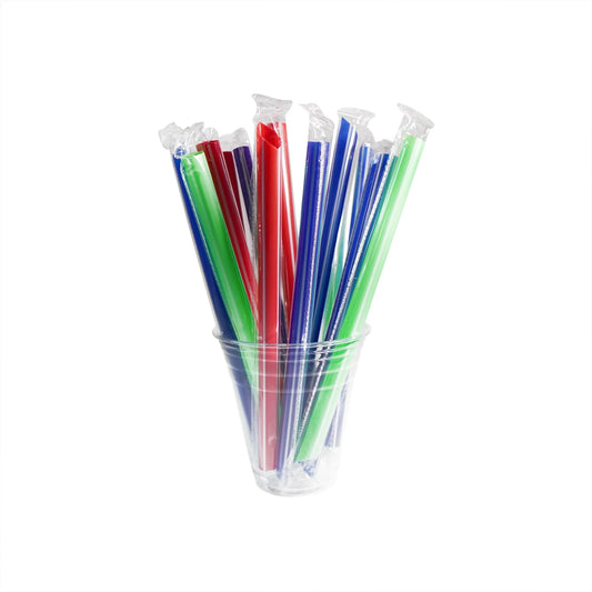 Extra Wide Bubble Tea Drinking Straws – Assorted Colors, Perfect for Smoothies, Milkshakes, and Slushies – Disposable Party Straws