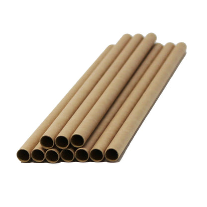 Wrapped Kraft Paper Smoothie Straws – 0.3 Inch Wide, Biodegradable Brown Jumbo Straws for Smoothies, Bubble Tea, Shakes, and Meal Prep