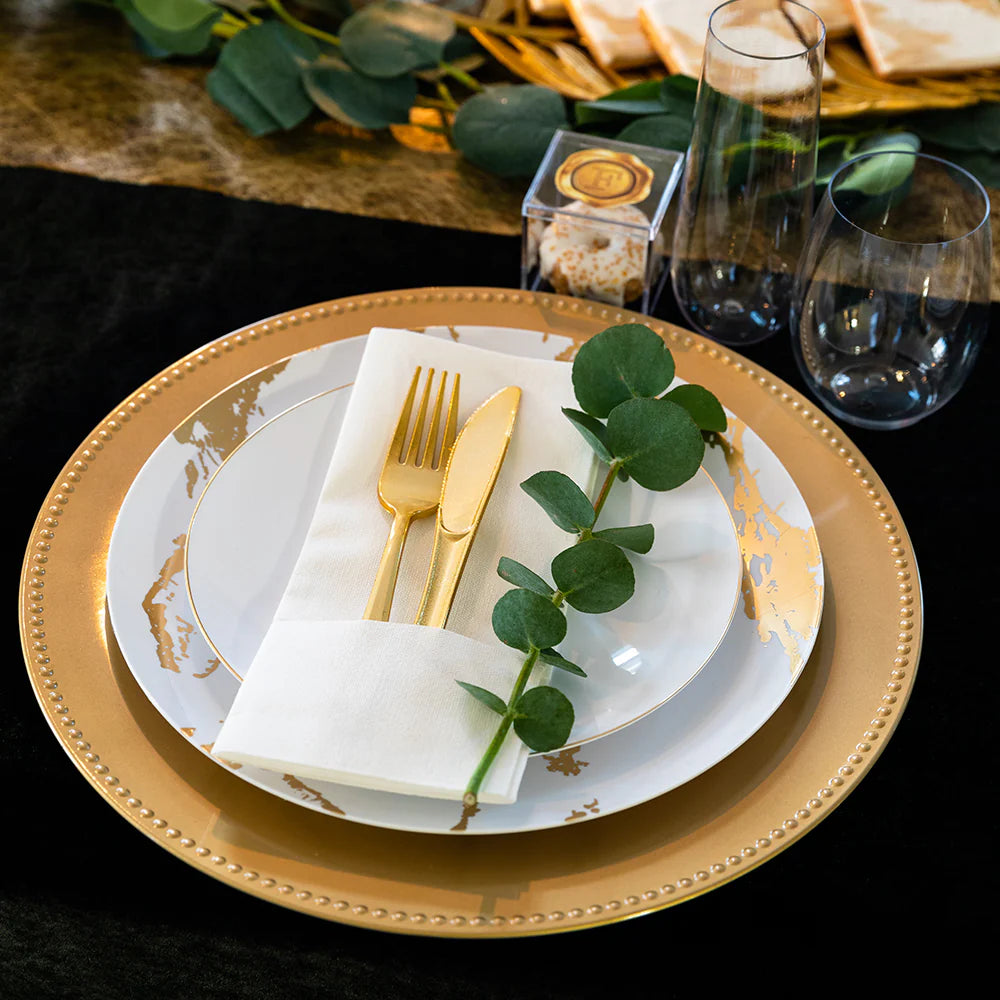 Linen-Like Disposable Paper Dinner Napkins with Pocket