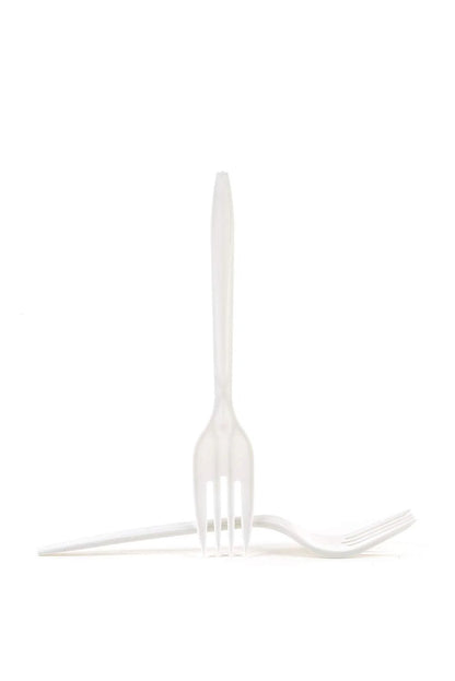 Medium-Weight Disposable Plastic Fork – Unwrapped Cutlery for Everyday Use