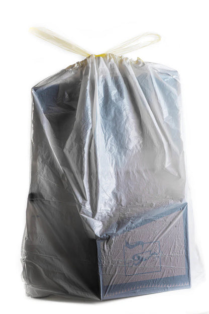 Plastic Trash Bags - White Tall Kitchen Garbage Bags - 13 Gallon