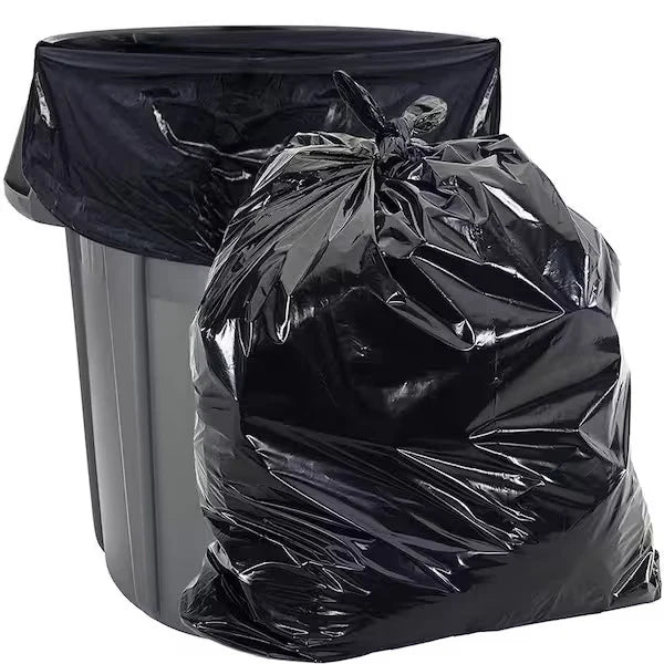 Heavy Duty 64-65 Gallon Black Trash Can Liners - 1.5 MIL Thick, 26x24x60 Inches