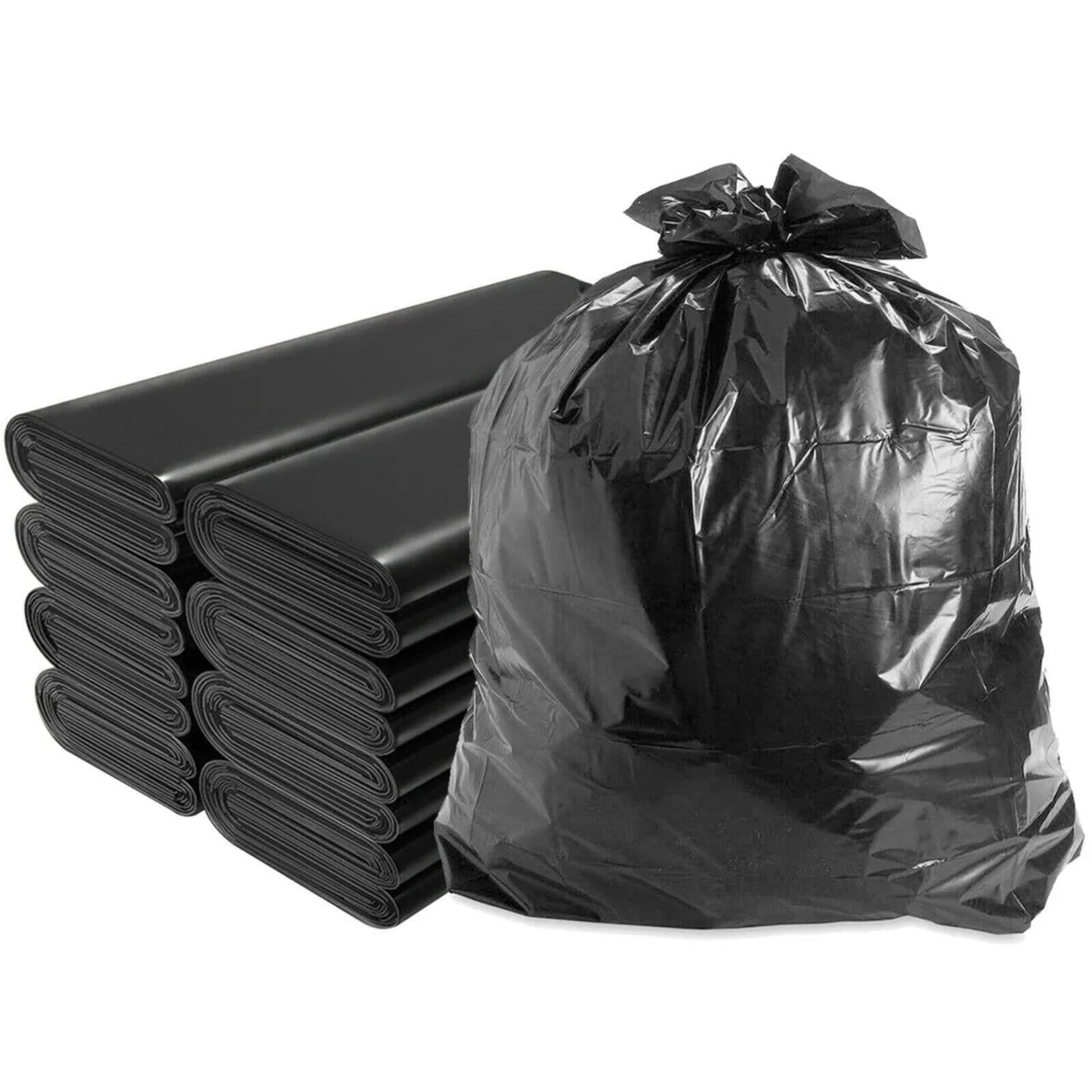 Heavy Duty 64-65 Gallon Black Trash Can Liners - 1.5 MIL Thick, 26x24x60 Inches