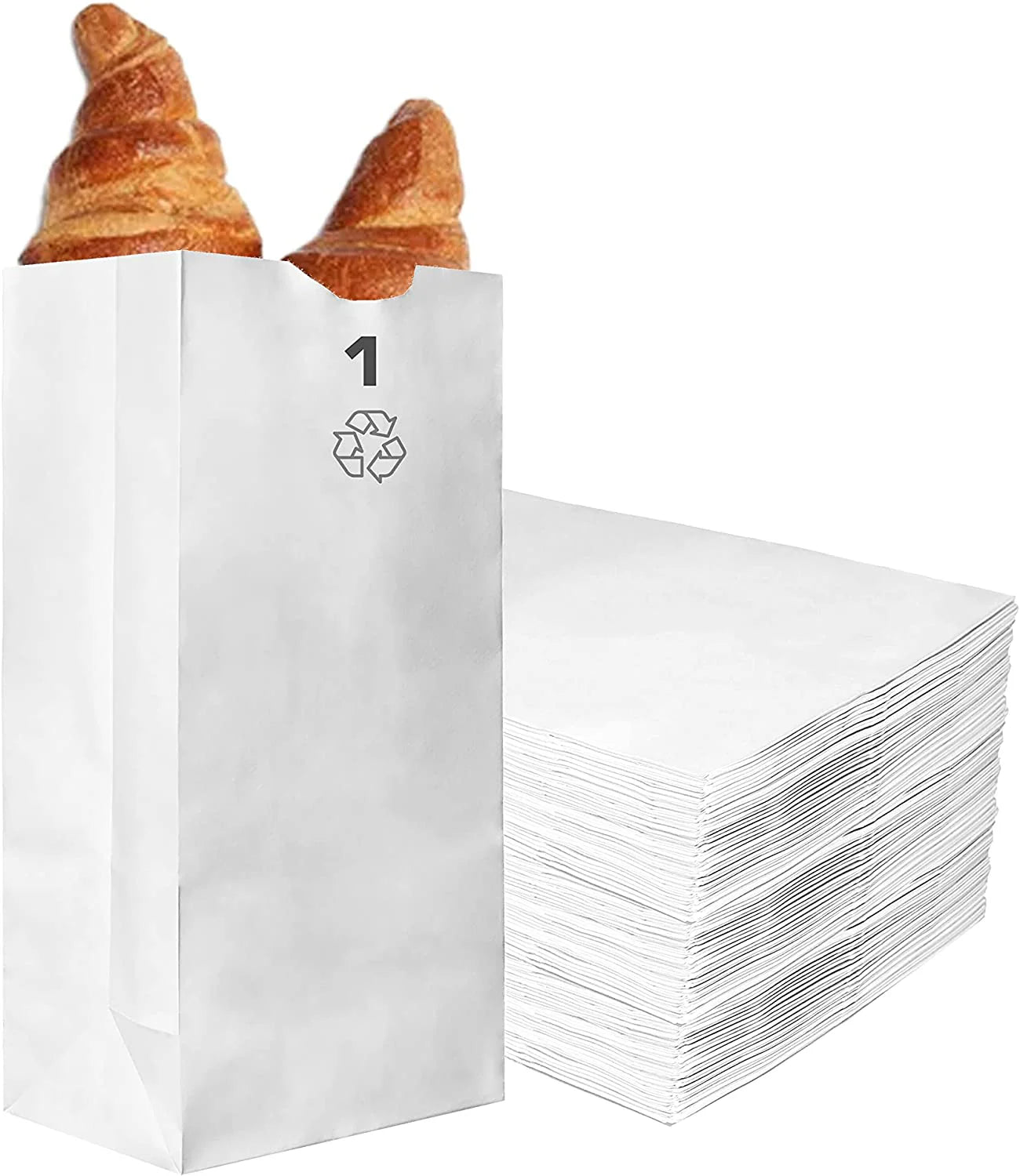 White Kraft Paper Bags - Bakery, Candy, Party Favor, Grocery, Craft, and Lunch Paper Bags (1LB - 25LB)