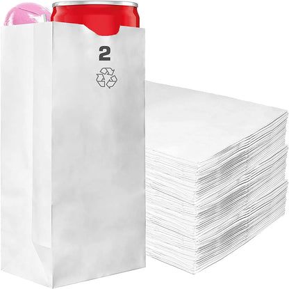 White Kraft Paper Bags - Bakery, Candy, Party Favor, Grocery, Craft, and Lunch Paper Bags (1LB - 25LB)