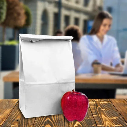 White Kraft Paper Bags - Bakery, Candy, Party Favor, Grocery, Craft, and Lunch Paper Bags (1LB - 25LB)