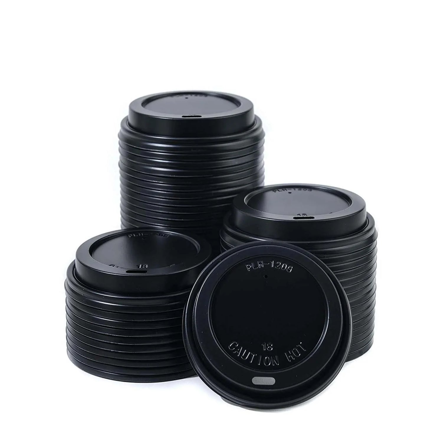 Disposable White Paper Hot Cold Cups with Black Dome Lids (Copy)